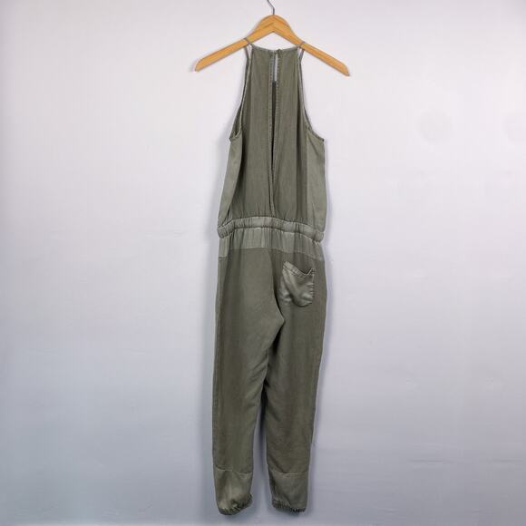 Young Fabulous & Broke Diego Linen Blend Jumpsuit Army Green XS - Picture 5 of 8